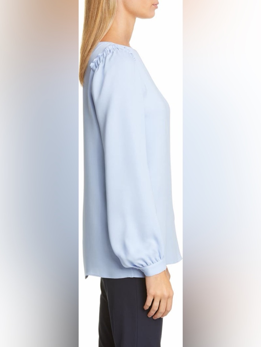 Lafayette 148 New York Albright 100% Silk Blouse | Size XL - Picture 8 of 14